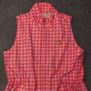Peter Millar Augusta Masters Women's Pink Gingham Zip-up Vest size Small